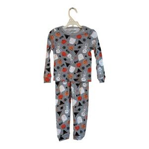 Chick Pea Halloween Pajamas 2T Toddler Set Ghost Pumpkin Boo Grey Sleepwear